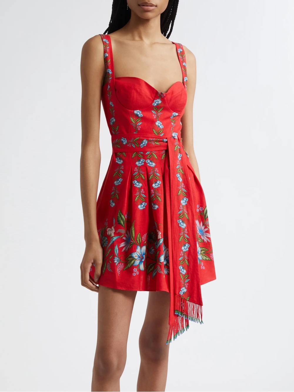 FARM Rio Sweet Bloom Bouquet Red Floral Mini Dress Size L